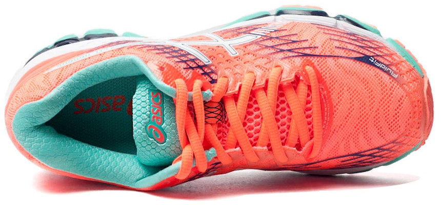 Asics Gel-Nimbus 17 緩衝透氣慢跑鞋 女款 白珊瑚橙 Shop Asics Gel-Nimbus 17 緩衝透氣慢跑鞋 女款 白珊瑚橙