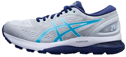 (Women) ASICS Gel-Nimbus 21 Grey/Blue 1012A689-020 (Women) ASICS Gel-Nimbus 21 Grey/Blue 1012A689-020