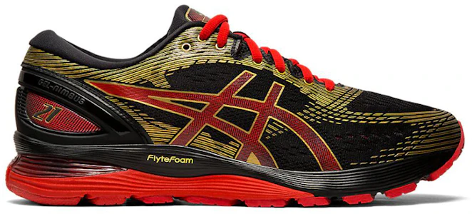 亞瑟士 GEL-Nimbus 21 低筒 跑步鞋 女款 黑紅金 Order 亞瑟士 GEL-Nimbus 21 低筒 跑步鞋 女款 黑紅金