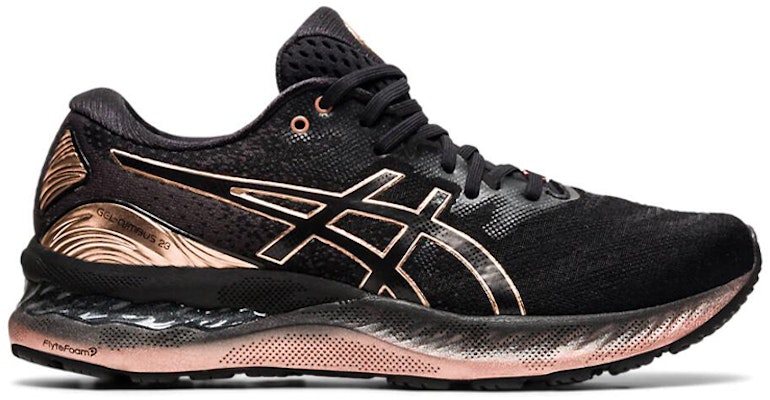 (Women) ASICS Gel Nimbus 23 Platinum 'Black Rose Gold' 1012B013-001 Order (Women) ASICS Gel Nimbus 23 Platinum 'Black Rose Gold' 1012B013-001