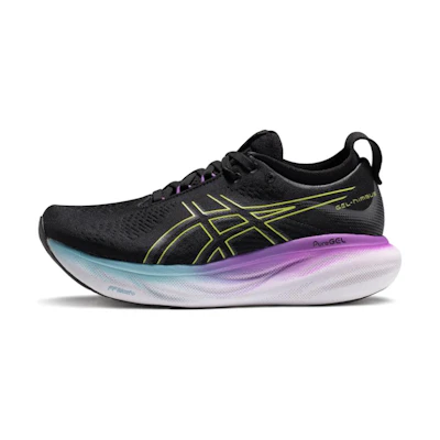 (W) ASICS Gel Nimbus 25 Wide 'Black Glow Yellow'