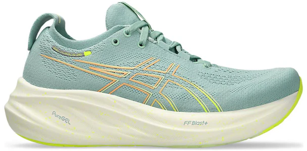 Lookbook Asics GEL-NIMBUS 26 耐磨透氣防滑耐磨透氣 低筒 長跑跑步鞋 女款 綠色