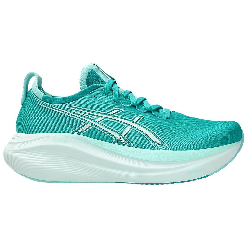 Shop (W) ASICS Gel-Nimbus 27 Gelombang Teal Mint Bersinar 1012B753-400