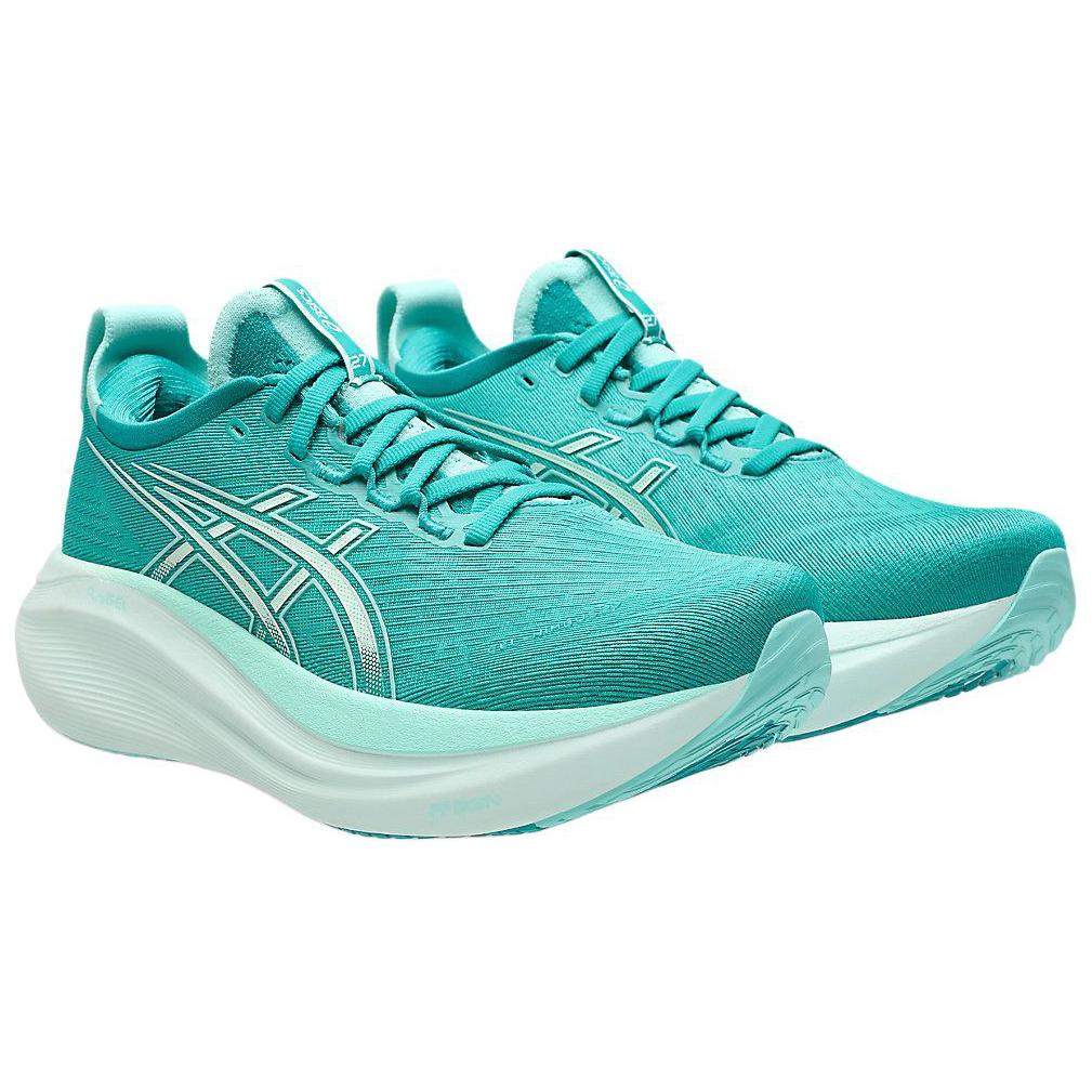 Purchase (W) ASICS Gel-Nimbus 27 Gelombang Teal Mint Bersinar 1012B753-400