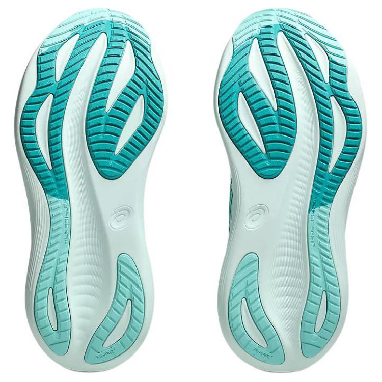 Cheap (W) ASICS Gel-Nimbus 27 Gelombang Teal Mint Bersinar 1012B753-400