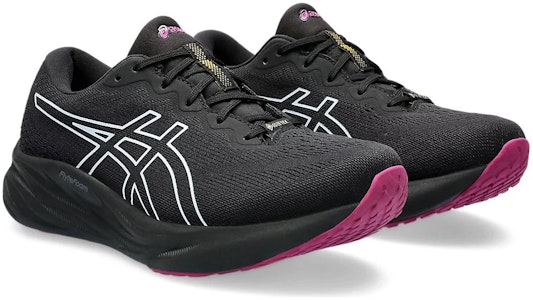 Asics 圓頭繫帶減震耐磨 低幫跑步鞋 女款 黑白紅 Lookbook Asics 圓頭繫帶減震耐磨 低幫跑步鞋 女款 黑白紅