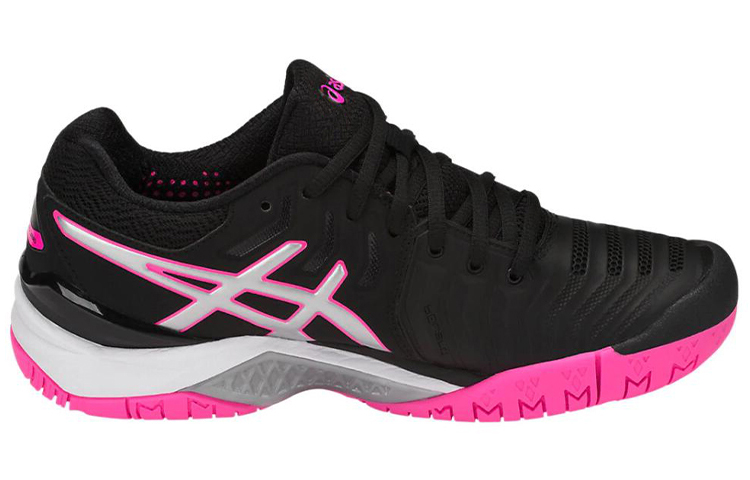 Order (W) ASICS Gel Resolution 7 ''Noir Argent Rose Fluo'' E751Y-9093