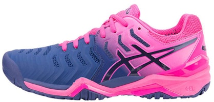 (Women) ASICS Gel Resolution 7 'Blue Print Pink' E751Y-400 (Women) ASICS Gel Resolution 7 'Blue Print Pink' E751Y-400
