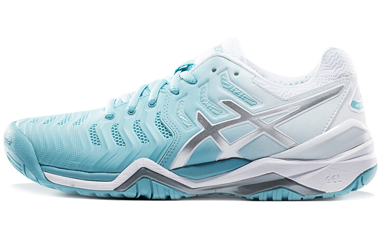 (Women) ASICS Gel Resolution 7 'Porcelain Blue Silver'  E751Y-1493