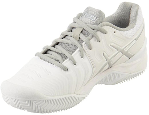 (Women) ASICS Gel-Resolution 7 Clay Court Shoes For White/Grey E752Y-0193 Shop (Women) ASICS Gel-Resolution 7 Clay Court Shoes For White/Grey E752Y-0193