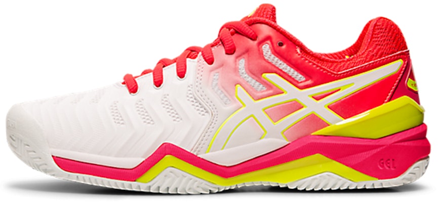 (Women) ASICS Gel Resolution 7 Clay Court 'White Red Yellow' E752Y-116 Buy (Women) ASICS Gel Resolution 7 Clay Court 'White Red Yellow' E752Y-116