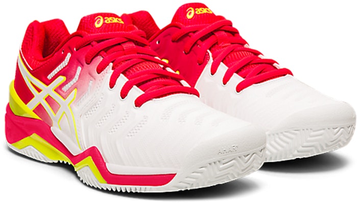 (Women) ASICS Gel Resolution 7 Clay Court 'White Red Yellow' E752Y-116 Lookbook (Women) ASICS Gel Resolution 7 Clay Court 'White Red Yellow' E752Y-116