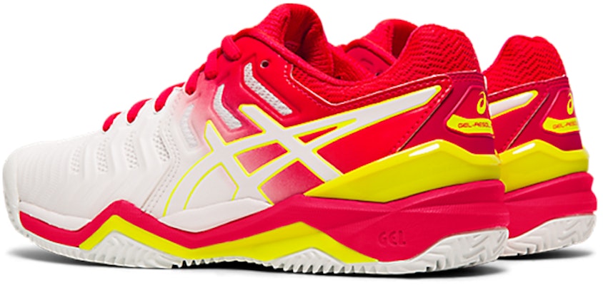 (Women) ASICS Gel Resolution 7 Clay Court 'White Red Yellow' E752Y-116 Shop (Women) ASICS Gel Resolution 7 Clay Court 'White Red Yellow' E752Y-116