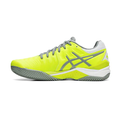 (W) ASICS Gel-Resolution 7 Clay Court Shoes For Yellow/Grey