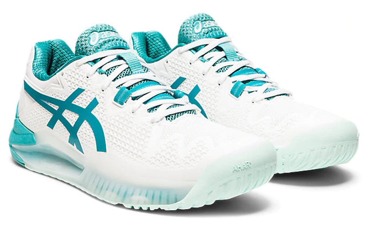 Lookbook (W) ASICS Gel Resolution 8 'Putih Lagoon' Sepatu Olahraga 1042A072-106