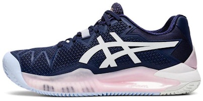 (Women) ASICS Gel Resolution 8 Clay 'Peacoat White' 1042A070-401 (Women) ASICS Gel Resolution 8 Clay 'Peacoat White' 1042A070-401