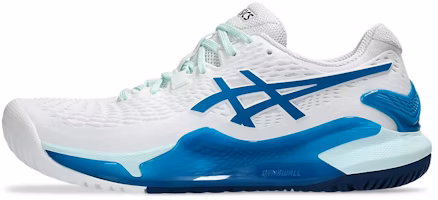(Women) ASICS Gel Resolution 9 'White Teal Blue' 1042A208-102 (Women) ASICS Gel Resolution 9 'White Teal Blue' 1042A208-102
