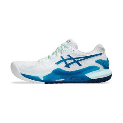 (W) ASICS Gel Resolution 9 'White Teal Blue'