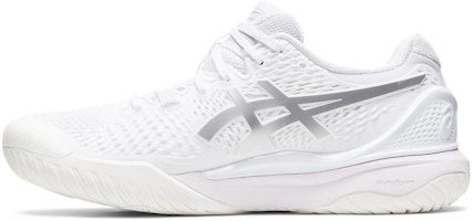 (Women) ASICS Gel Resolution 9 Wide 'White Pure Silver' 1042A226-100 (Women) ASICS Gel Resolution 9 Wide 'White Pure Silver' 1042A226-100