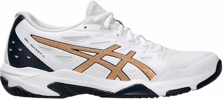 (Women) ASICS Gel Rocket 11 'White Pure Gold' 1072A093-104 (Women) ASICS Gel Rocket 11 'White Pure Gold' 1072A093-104