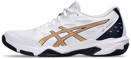 (Women) ASICS Gel Rocket 11 'White Pure Gold' 1072A093-104 (Women) ASICS Gel Rocket 11 'White Pure Gold' 1072A093-104