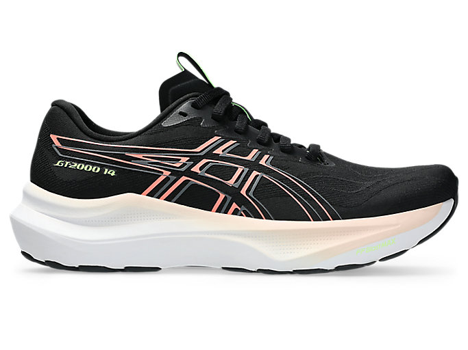 (Women) ASICS GT-2000 14 Running Shoes Black/Sun Coral 1012B843-003