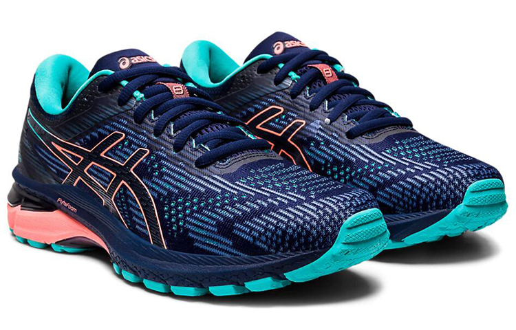 Lookbook 亞瑟士 GT-2000 8 Trail (D寬) 女款 深藍粉 越野跑步鞋