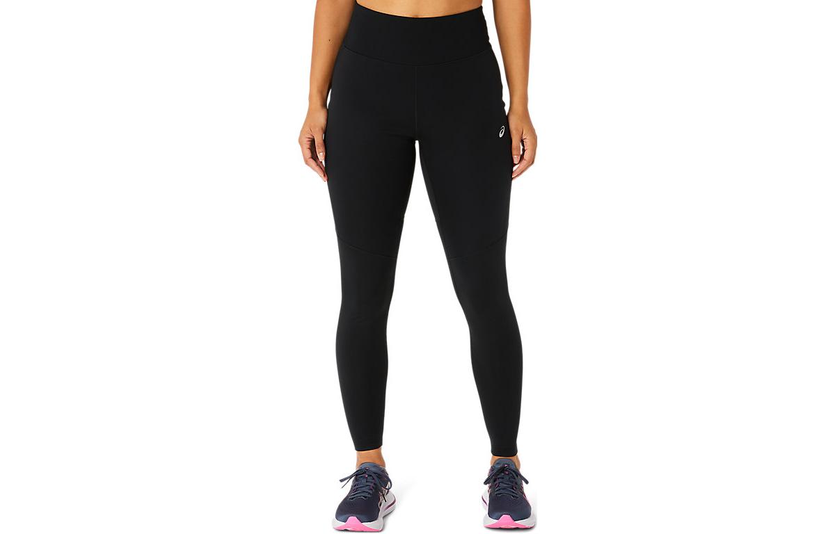 (Women) ASICS High-Waisted Slim Fit Logo Print Sports Pants Black 2012C857-001