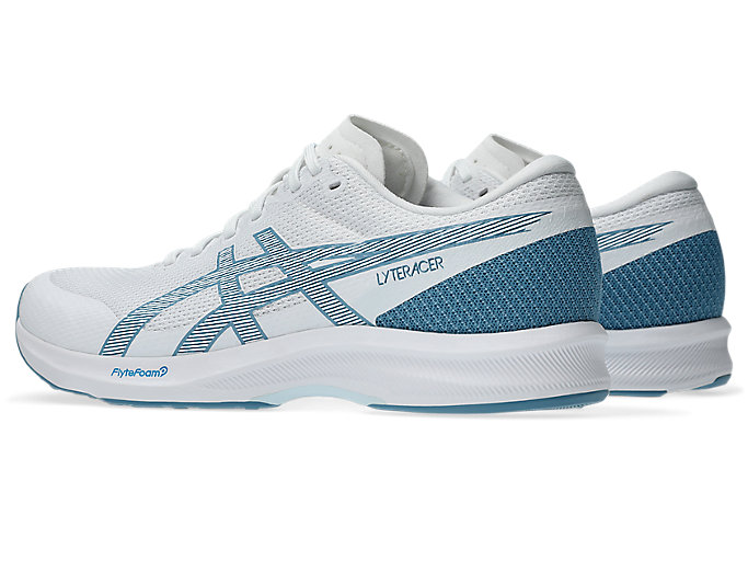 Shop (Women) ASICS Lyteracer 6 Running Shoes White/Saba Blue 1012B764-102