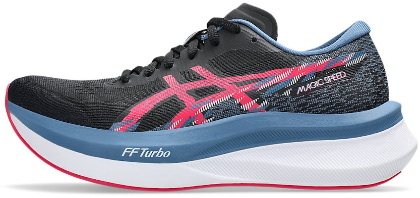 (Women) ASICS Magic Speed 4 Running Shoes Black/Winter Sea 1012B676-001 Cheap (Women) ASICS Magic Speed 4 Running Shoes Black/Winter Sea 1012B676-001