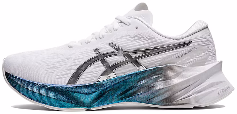 (Women) ASICS Novablast 3 Platinum 'White Metallic Blue' 1012B290-100 Buy (Women) ASICS Novablast 3 Platinum 'White Metallic Blue' 1012B290-100