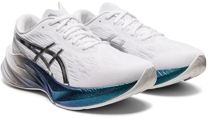 (Women) ASICS Novablast 3 Platinum 'White Metallic Blue' 1012B290-100 Lookbook (Women) ASICS Novablast 3 Platinum 'White Metallic Blue' 1012B290-100