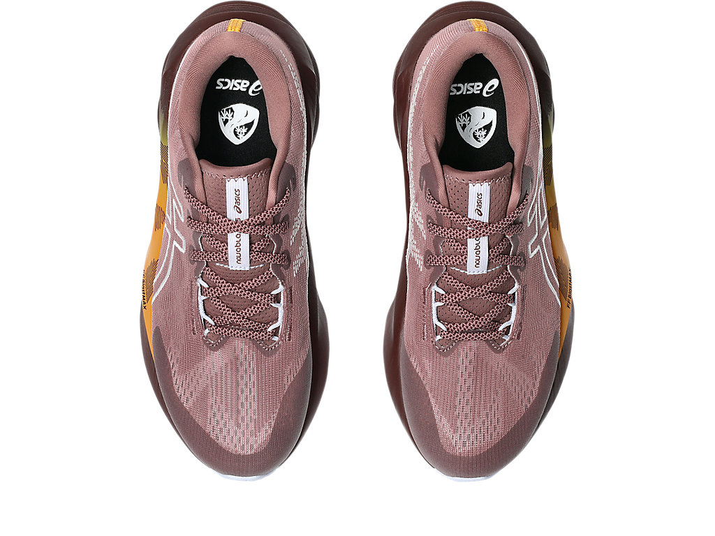 Sizing (Women) ASICS Novablast 5 TR Running Shoes Nature Bathing/Rubble Red 1012B911-600