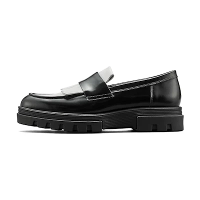 (W) ASICS Runwalk Leather 'Round Toe Loafer Black'