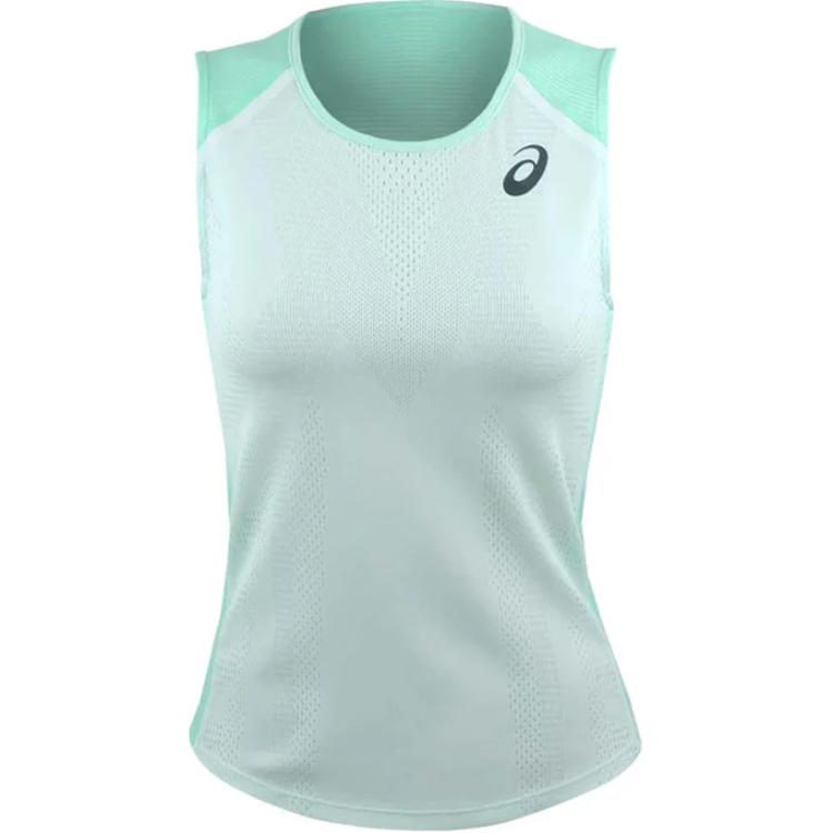 (Women) ASICS Slim-Fit Sleeveless Logo Tank Top Green 2042A206-414