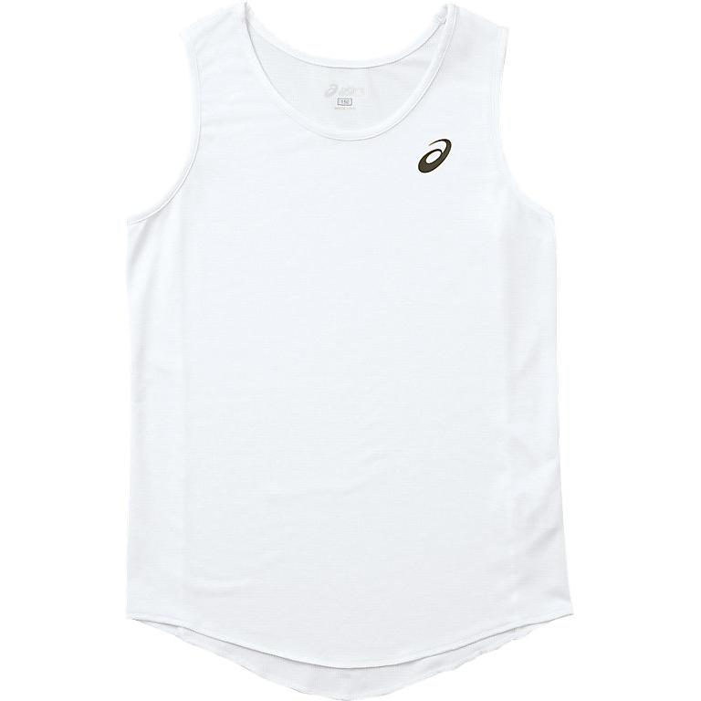(Women) ASICS White Crewneck Pullover Tank Top with Branded Logo Print. XT2034-01