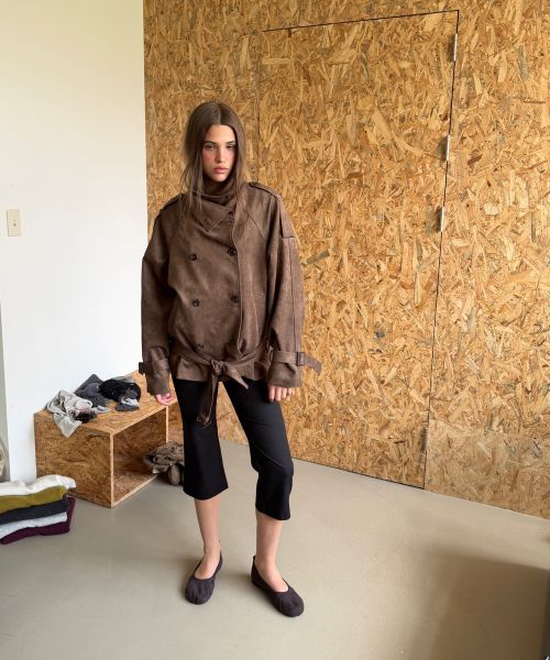 Order (Women) Asura Authentic Brown Suede Trench Jacket A26FWJK114BROS