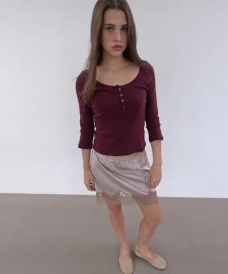 (Women) Asura Lace Satin Band Skirt Beige A26FWSK98BGOS Lookbook (Women) Asura Lace Satin Band Skirt Beige A26FWSK98BGOS