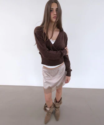 (Women) Asura Lace Satin Band Skirt Beige A26FWSK98BGOS Shop (Women) Asura Lace Satin Band Skirt Beige A26FWSK98BGOS