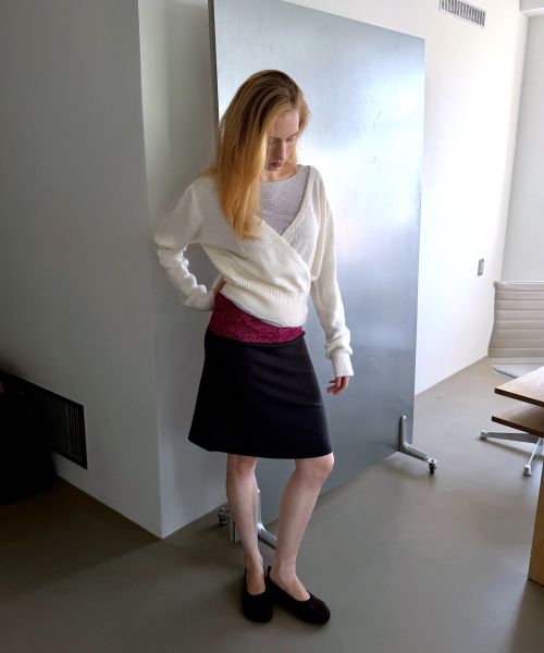 Lookbook (Women) Asura Lace Waist Skirt (Plum & Charcoal) A26FWSK102PCOS
