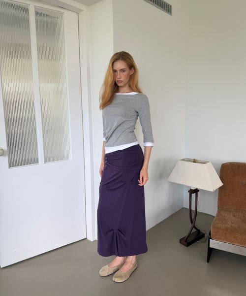 Order (Women) Asura Snap Draped Skirt (Purple) A26FWSK105PPOS