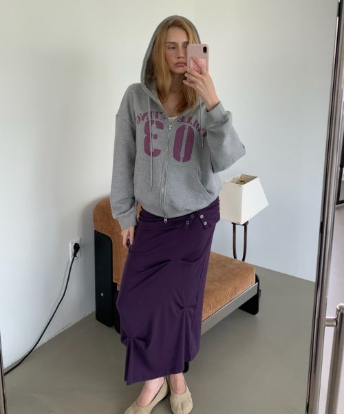 Details for (Women) Asura Snap Draped Skirt (Purple) A26FWSK105PPOS