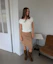 Buy (Women) Asura Suede Punched Midi Skirt Beige - Elegant Beige Suede Midi Skirt with Punched Design A26FWSK106BGS