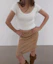 Lookbook (Women) Asura Suede Punched Midi Skirt Beige - Elegant Beige Suede Midi Skirt with Punched Design A26FWSK106BGS