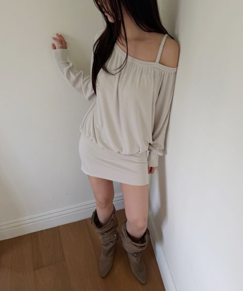(Women) Asura Twist One Shoulder Dress - Vintage Ivory A26FWOP97VIOS