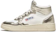 Buy (W) AUTRY High-Top Leder-Sneaker ''Weiß Gold'' AUMW-WB16