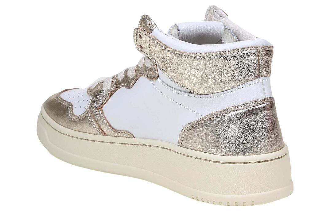 Shop (W) AUTRY High-Top Leder-Sneaker ''Weiß Gold'' AUMW-WB16