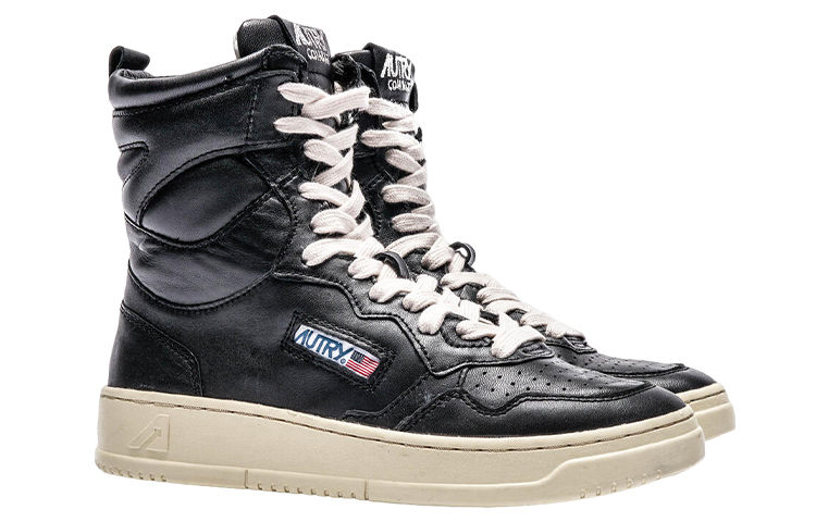 (W) AUTRY High-Top Sneakers 'Black Leather' 圖 2