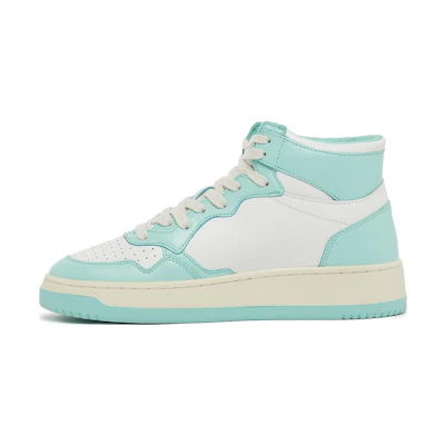 (W) AUTRY Medalist Mid Leather Sneakers Two-Toned 'White Light Teal'