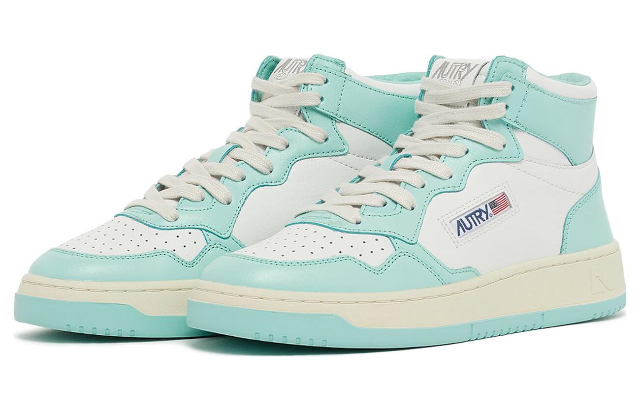 Lookbook (W) AUTRY Medalist 中帮双色皮革运动鞋 '白色浅青色' AUMW-WB20